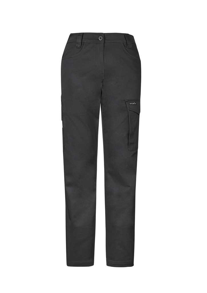 Womens Essential Basic Stretch Cargo Pant Charcoal 4