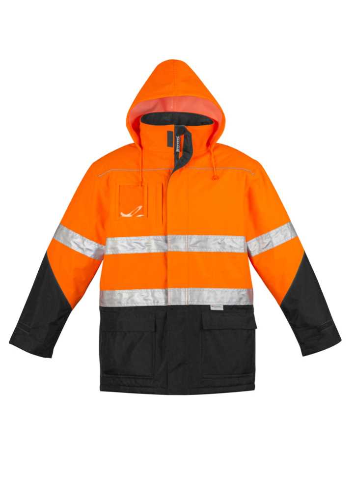 Mens Hi Vis Storm Jacket Orange/Black 2XL