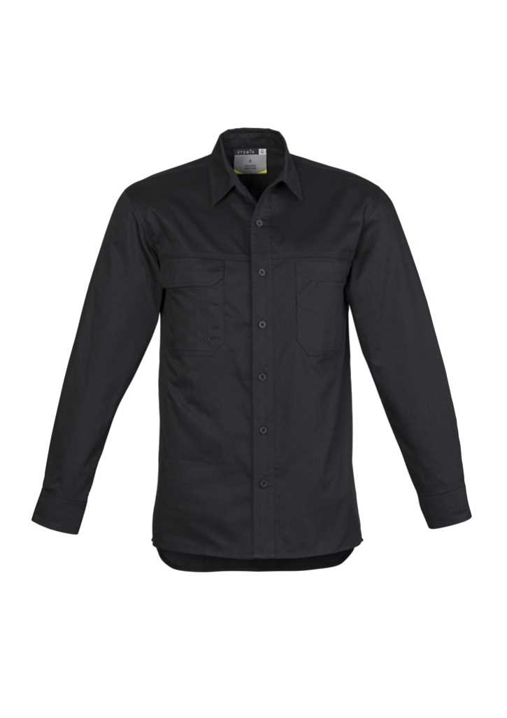 Mens Lightweight Tradie L/S Shirt Black 2XL