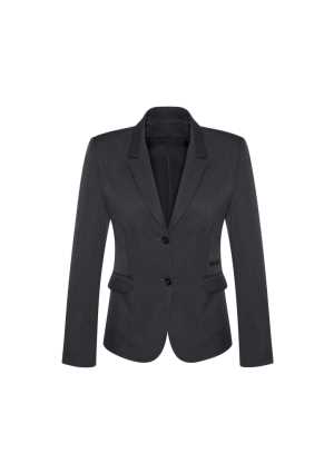 Ladies 2 Button Mid length jacket - Charcoal