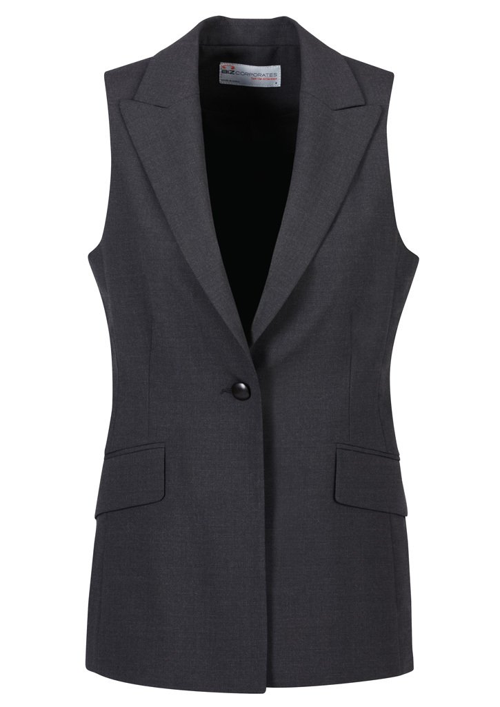 Ladies Longline Sleeveless Jacket | NZ Uniforms