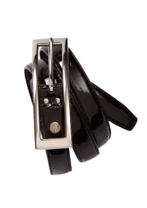 Ladies Semi-Patent Belt Black 12