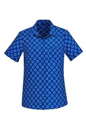 Florence Womens Daisy Print S/S Shirt Electric Blue 10
