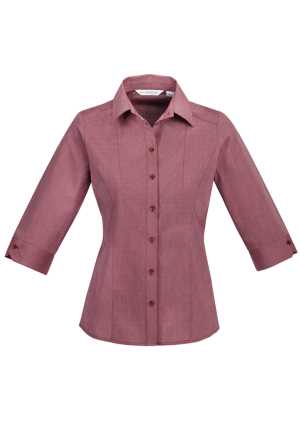 Ladies Chevron 3/4 Sleeve Shirt Cherry 12