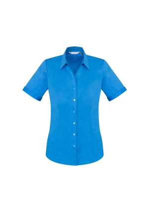 Ladies Monaco Short Sleeve Shirt Cyan 10