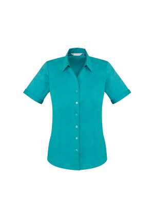 Ladies Monaco Short Sleeve Shirt Teal 10