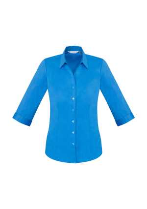 Ladies Monaco 3/4 Sleeve Shirt Cyan 10