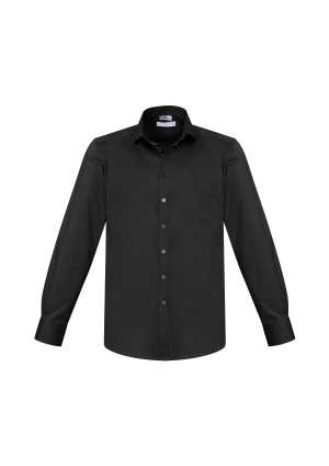 Mens Monaco Long Sleeve Shirt Black 2XL