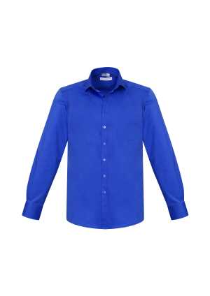 Mens Monaco Long Sleeve Shirt Electric Blue 2XL