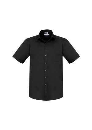 Mens Monaco Short Sleeve Shirt Black 2XL