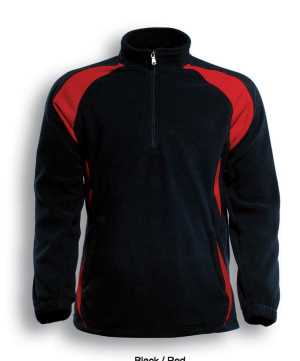 1/2 Zip Sports Pull Over Black/Red 2XL
