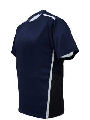 Unisex Adults Sublimated Panel Tee Shirt - Navy / Black