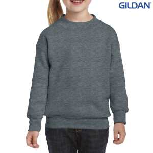 Gildan Heavy Blend Youth Crewneck Sweatshirt Dark Heather L