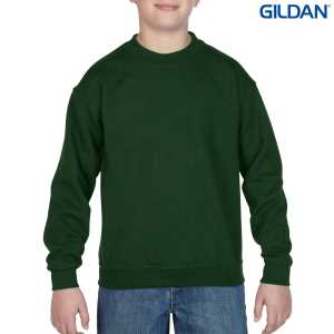 Gildan Heavy Blend Youth Crewneck Sweatshirt Forest Green L