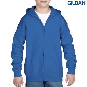 Gildan Heavy Blend Youth Full Zip Hooded Sweatshirt Royal L