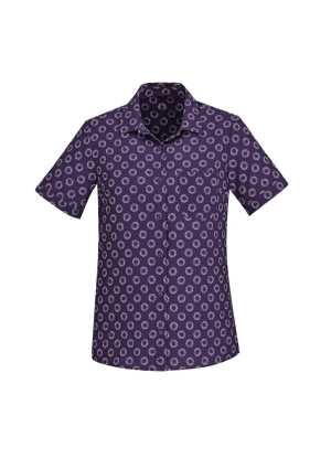 Florence Womens Daisy Print S/S Shirt Purple 16
