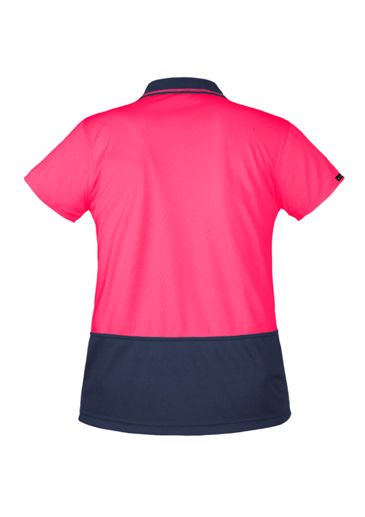 Womens Hi Vis Basic Short Sleeve Polo Pink/Navy | NZ Uniforms